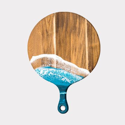 Round Paddle Acacia Cheese Board SKU: VX-ACP-12R-JADE,VX-ACP-12R-BWG ,VX-ACP-12R-MAR,VX-ACP-12R-WGG ,VX-ACP-12R-NWM,VX-ACP-12R-OVB,VX-ACP-12R-CB