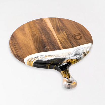 Round Paddle Acacia Cheese Board SKU: VX-ACP-12R-JADE,VX-ACP-12R-BWG ,VX-ACP-12R-MAR,VX-ACP-12R-WGG ,VX-ACP-12R-NWM,VX-ACP-12R-OVB,VX-ACP-12R-CB