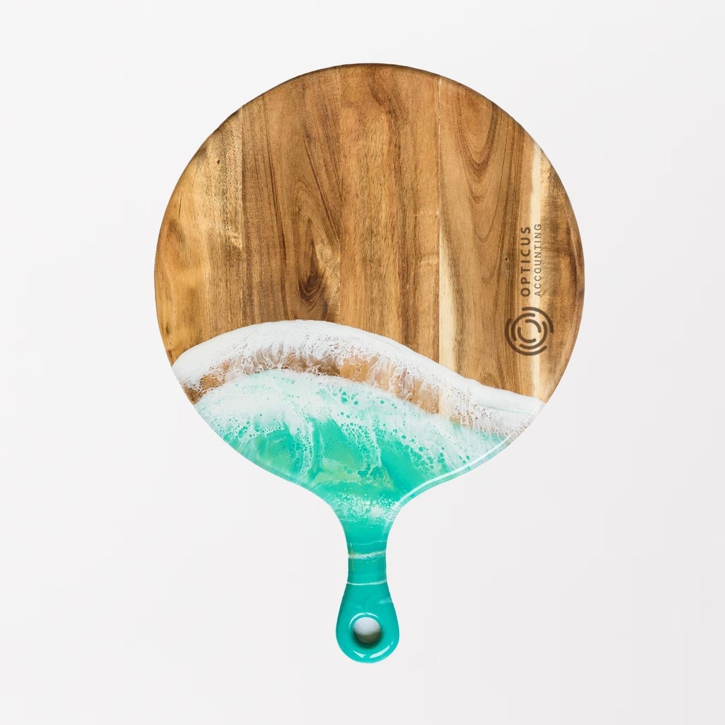 Round Paddle Acacia Cheese Board SKU: VX-ACP-12R-JADE,VX-ACP-12R-BWG ,VX-ACP-12R-MAR,VX-ACP-12R-WGG ,VX-ACP-12R-NWM,VX-ACP-12R-OVB,VX-ACP-12R-CB