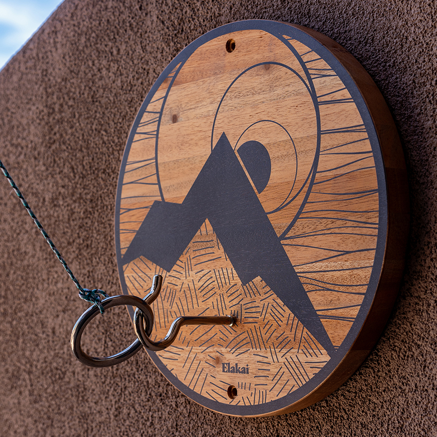 Elakai Hook and Ring Toss Game with Natural Wood Finish SKU: EGHRCP-00