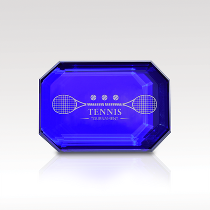 Optical Crystal Paperweights Sapphire & Rose SKU: G7207