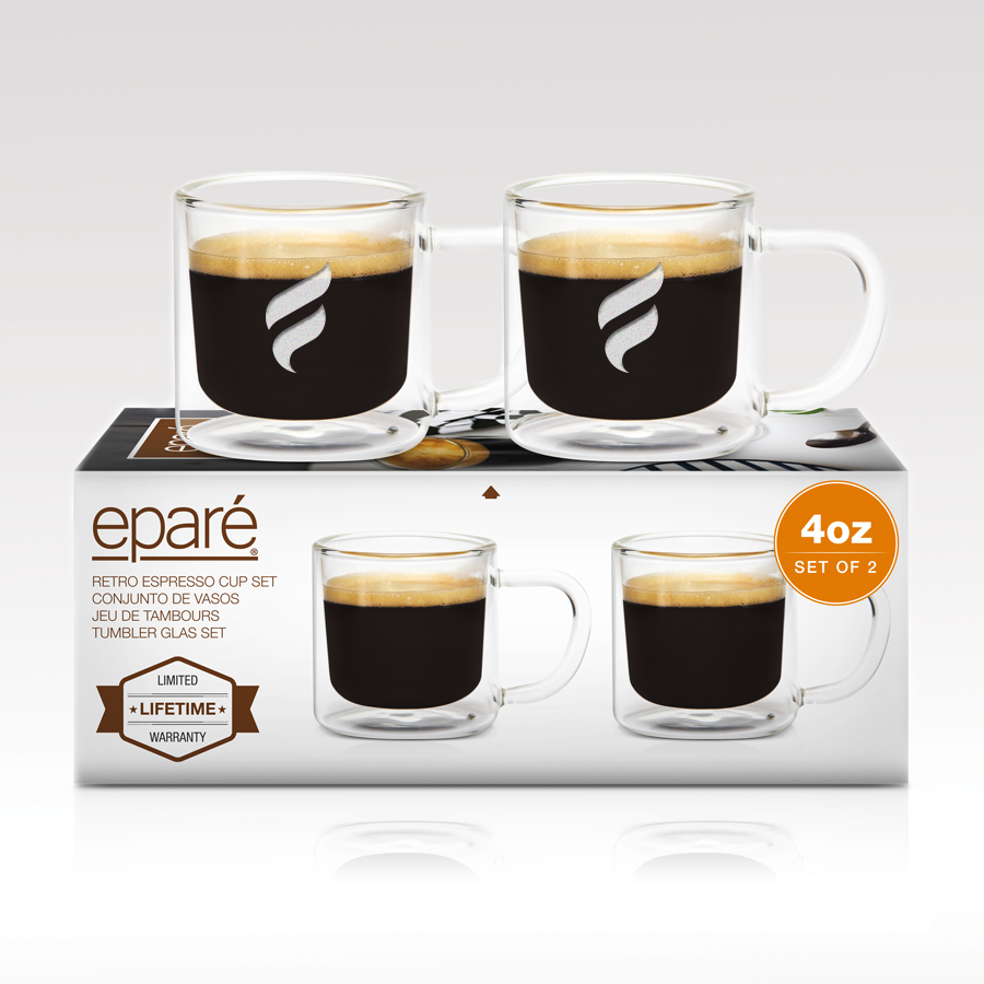 Epare Double-Wall Espresso Glass Mug (Set of 2) SKU: VX-8113