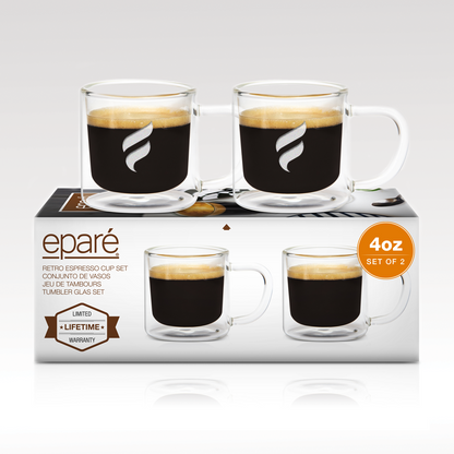 Epare Double-Wall Espresso Glass Mug (Set of 2) SKU: VX-8113