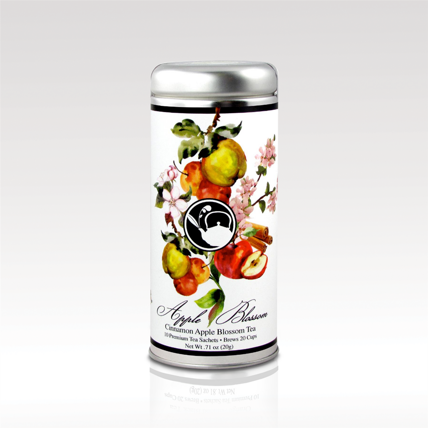 Tea Can Company - Tall Tin SKU: VX-8126-ancientgreenleaves,VX-8126-AppleCiderHerbal,VX-8126-apricotpeachtree,VX-8126-asiancherryblossom,VX-8126-breakfastblend,VX-8126-chamomilecomfort,VX-8126-cinnamonappleblossom,VX-8126-dailydetox,VX-8126-EarlGreyTea,VX-