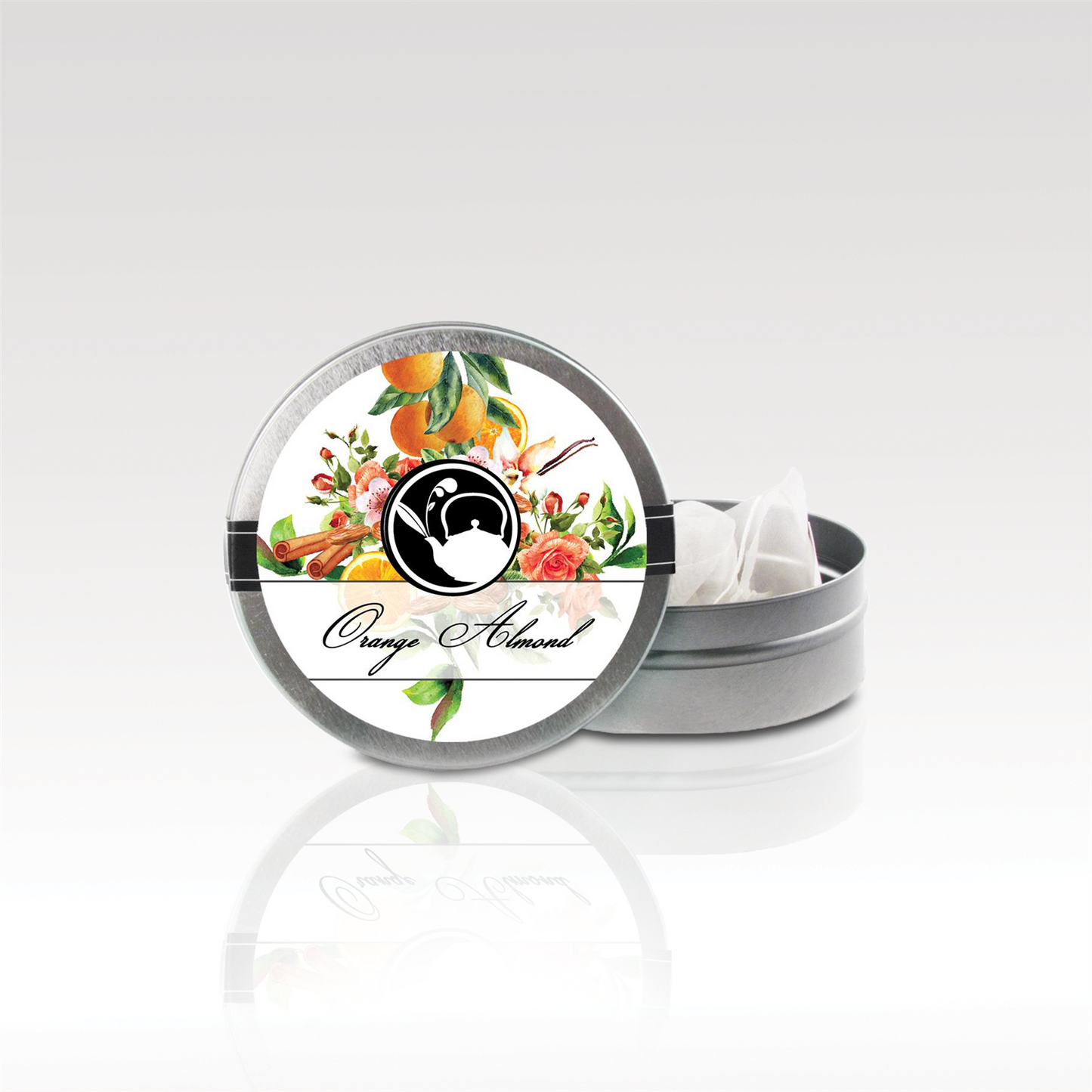 Tea Can Company - Mini Tin SKU: VX-8127-cinnamonappleblossom,VX-8127-gardentherapy,VX-8127-OrangeAlmond,VX-8127-raspberrybouquet