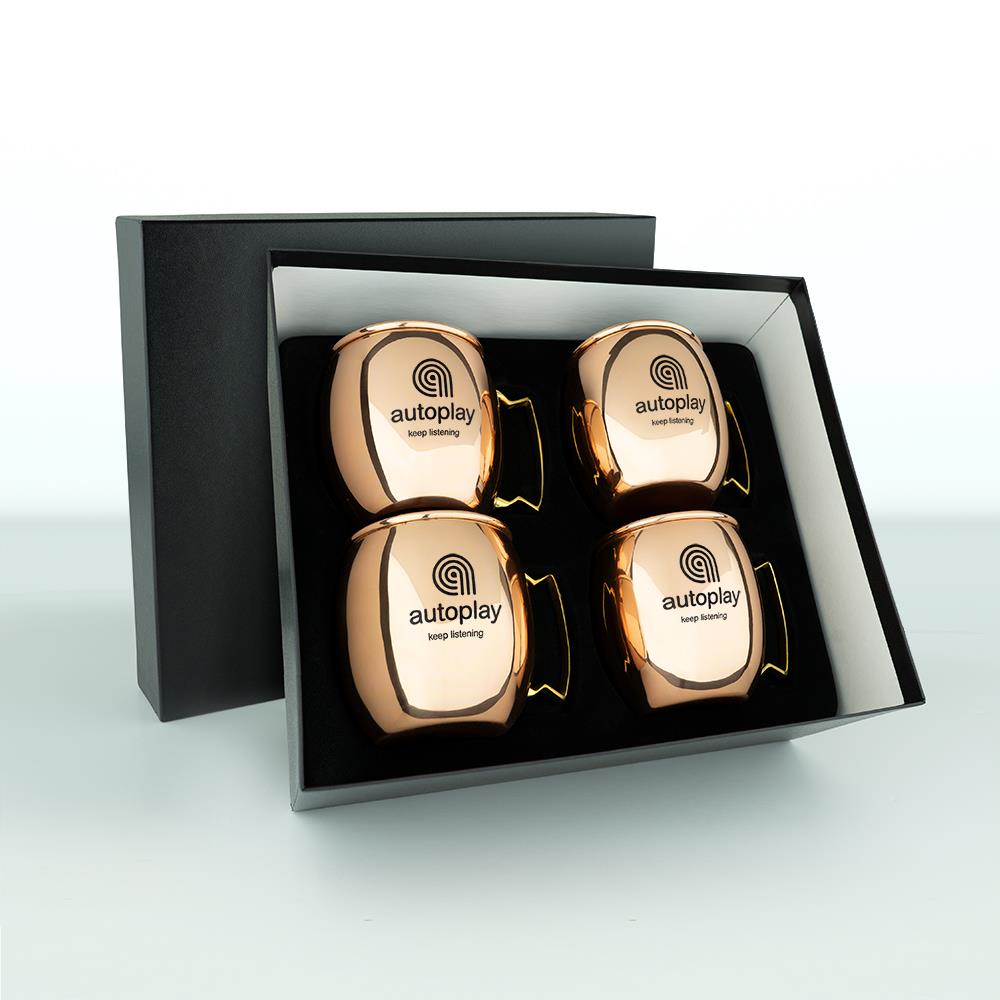 Moscow Mule Mug 4-Piece Set - Smooth Solid Copper SKU: VX-9348-SSV-4SET