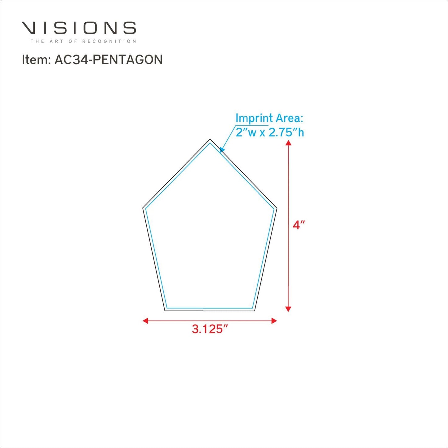 Acrylic Pentagon SKU: AC34-PENTAGON